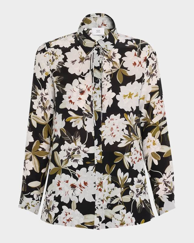 Mathias Floral-Print Crepe De Chine Shirt